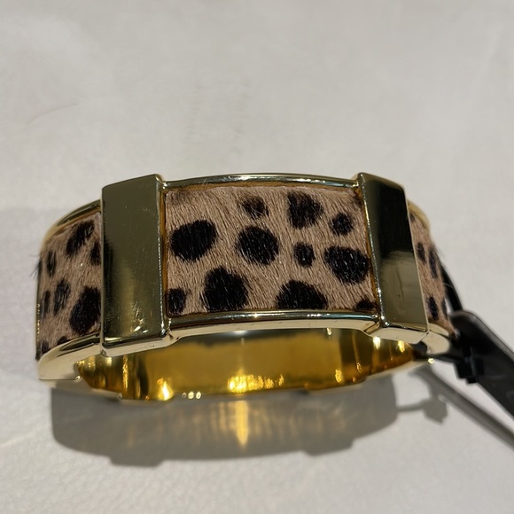J. Crew Leopard and Gold Calf Hair Cuff Bracelet - Picture 5 of 6
